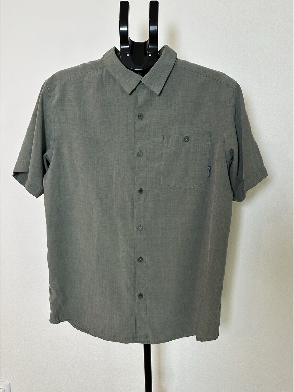 Columbia Casual Outdoors Hike Trail Moss Green  Button Up Regular Fit Sz M -074-